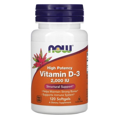 Vitamina D3 50mcg (2000 UI) en perlas de Now Foods now suplementos  Vitamina A y D salud.bio