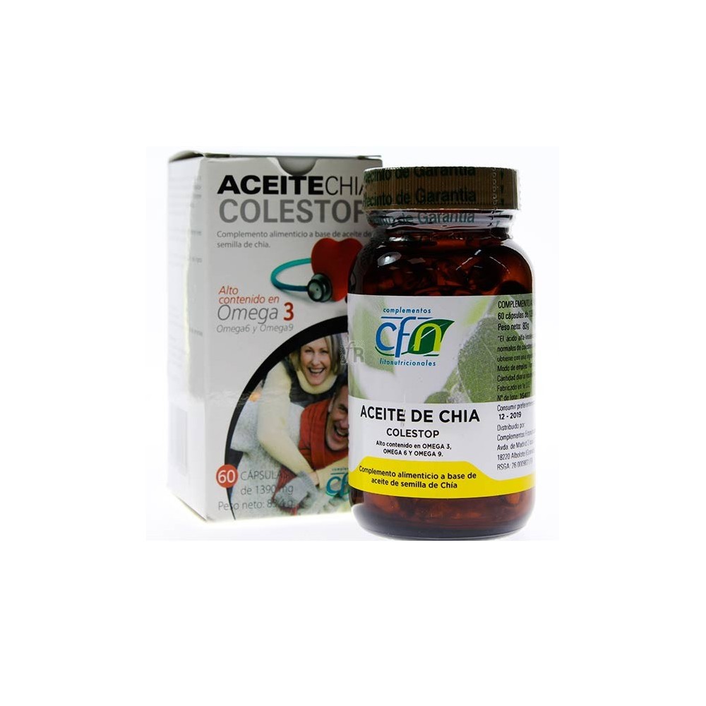 Aceite de CHIA COLESTOP Omega 3, 6, 9 de CFN Manabios 2001274 Ayudas niveles Colesterol y Trigliceridos salud.bio