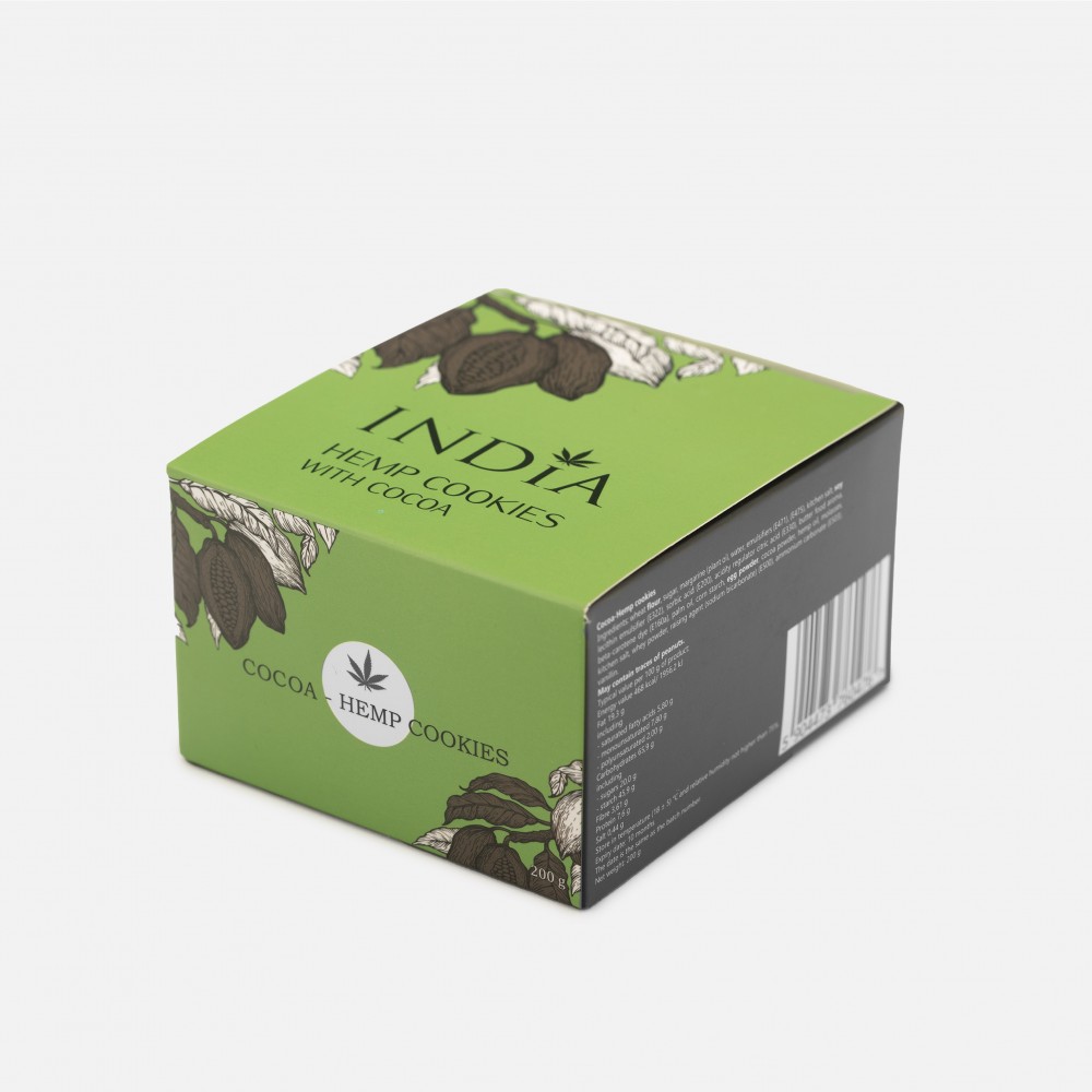 Galletas de cáñamo con cacao, 200 g de India Lab India Labs Cosmetic and Dood  5904473760476 Caramelos salud.bio