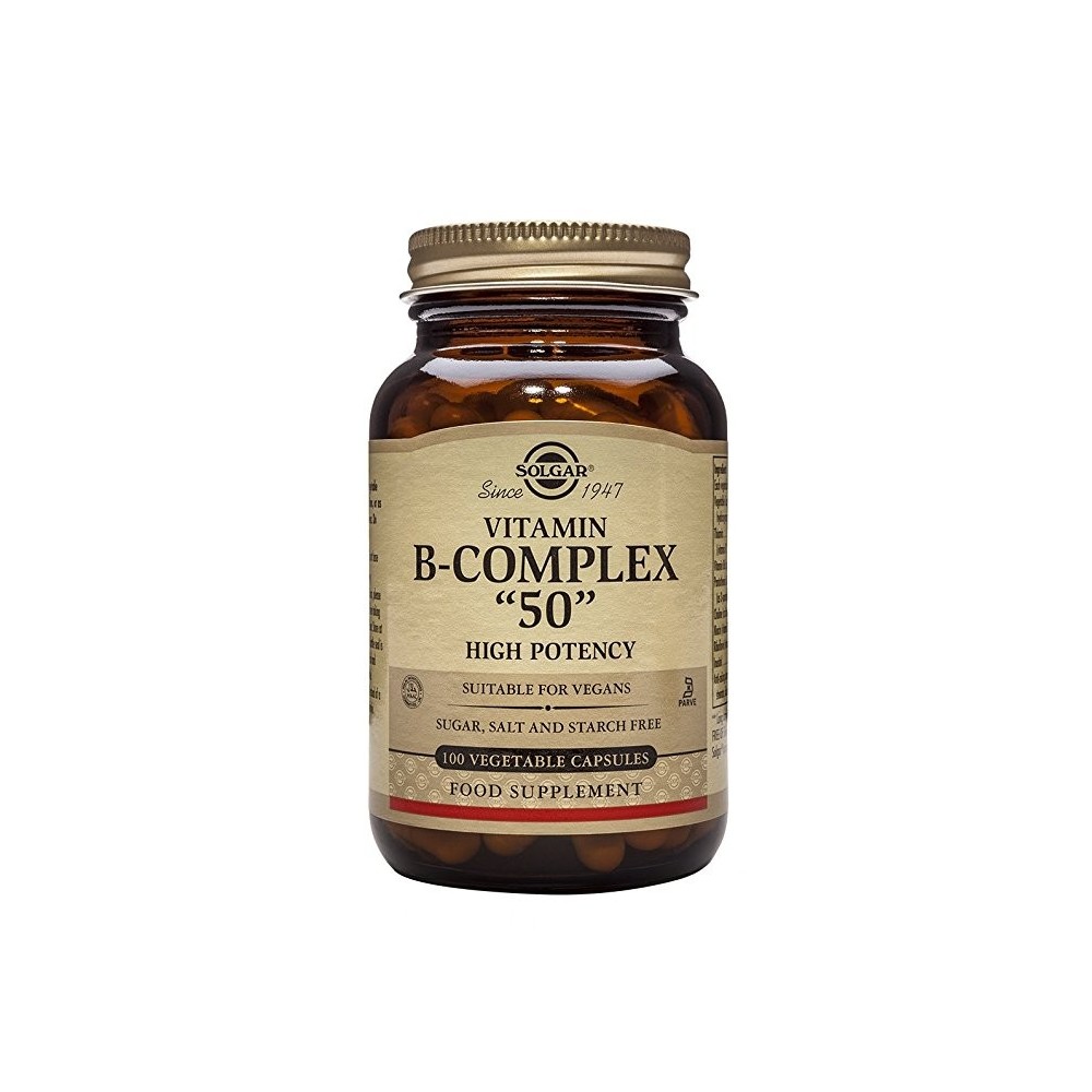 Vitamina B Complex "50" en 100 Cápsulas de Solgar SOLGAR SOL-01121 Vitamina B salud.bio