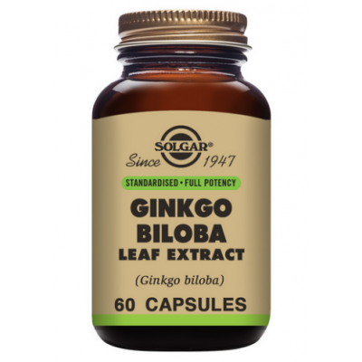 Ginkgo Biloba Extracto de Hoja (Ginkgo biloba) - 60 Cápsulas vegetales de Solgar Tongil (Estado Puro) SOL-0621 Sistema circul...
