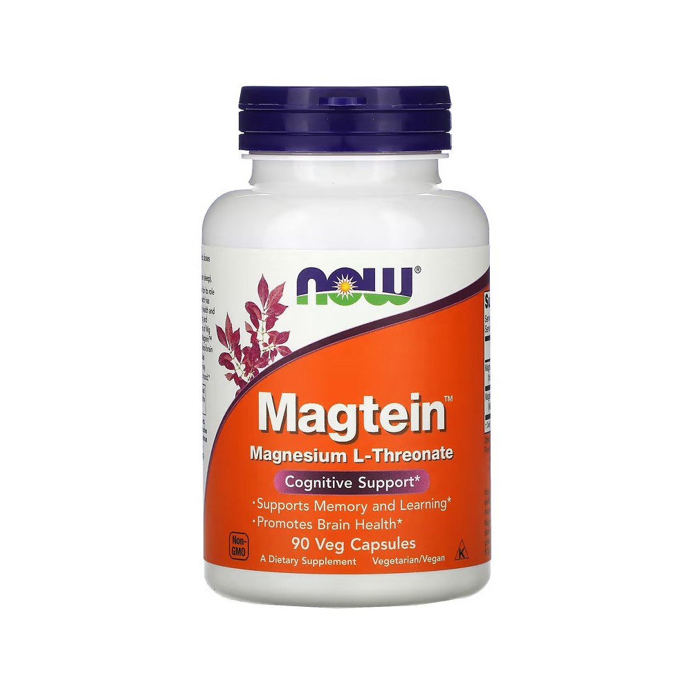 Magtein, L-treonato de magnesio, 90 cápsulas vegetales NOW Foods NOW Foods NOW-02390 Suplementos Minerales  salud.bio