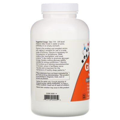 Glicina 100% Polvo Puro 454 gr (1 lb) de NOW Foods now suplementos NOW-00225 Aminoácidos salud.bio