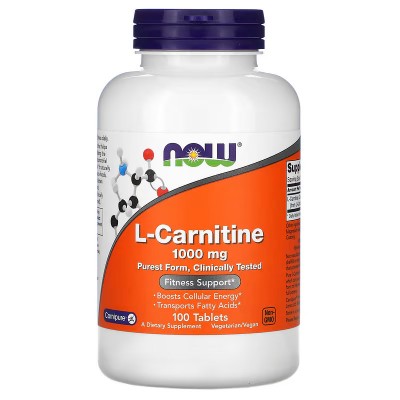 L-carnitina, 1000 mg, 100 comprimidos de NOW Foods now suplementos NOW-00068 Quemagrasas y similares salud.bio