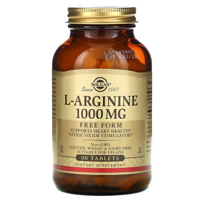 L-Arginina, Forma libre, 1000 mg, 90 comprimidos de Solgar SOLGAR SOL-00150 Aminoácidos salud.bio