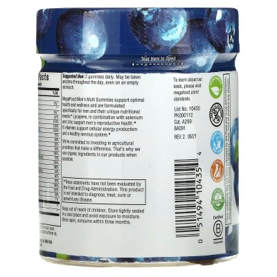 Multinutrientes para hombres, Arándano azul silvestre, 60 gomitas de MegaFood MegaFood MGF-10435 Vitaminas y Multinutrientes ...