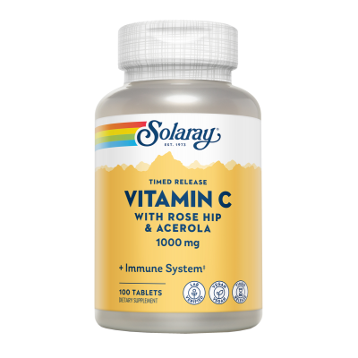 Vitamina C RETAR 1000mg con Rosa Canina y Acerola de Solaray LifeExtension SOL-4453 Vitamina C salud.bio