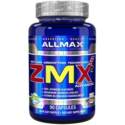 ZMX2 avanzado, 90 cápsulas de ALLMAX Nutrition SOLGAR AMX-12810 Suplementos Minerales  salud.bio