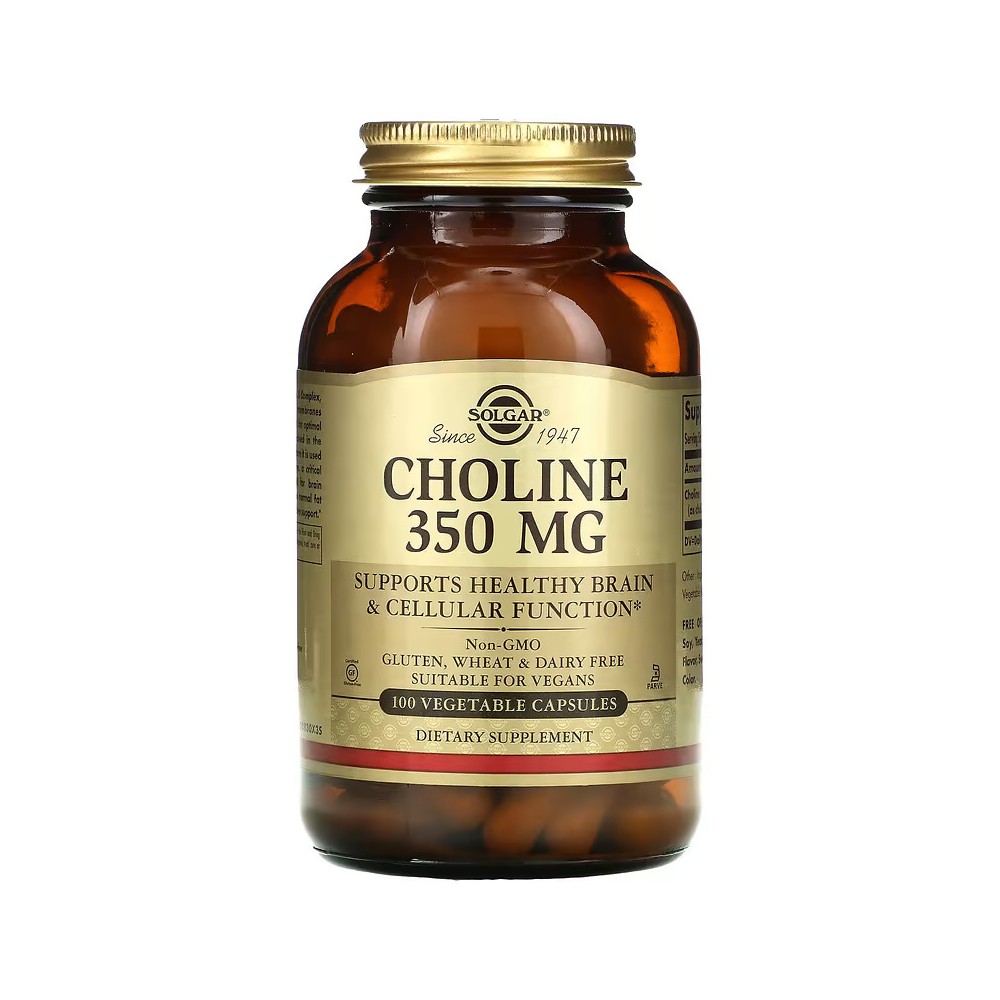 Choline 350 mg, 100 capsulas vegetales de Solgar SOLGAR SOL-00830 Vitamina B salud.bio