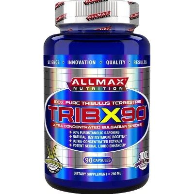 TribX90, 100% puro Tribulus Terrestris doble potencia 750 mg, 90 cápsulas de ALLMAX Nutrition ALLMAX Nutrition AMX-20087 Supl...