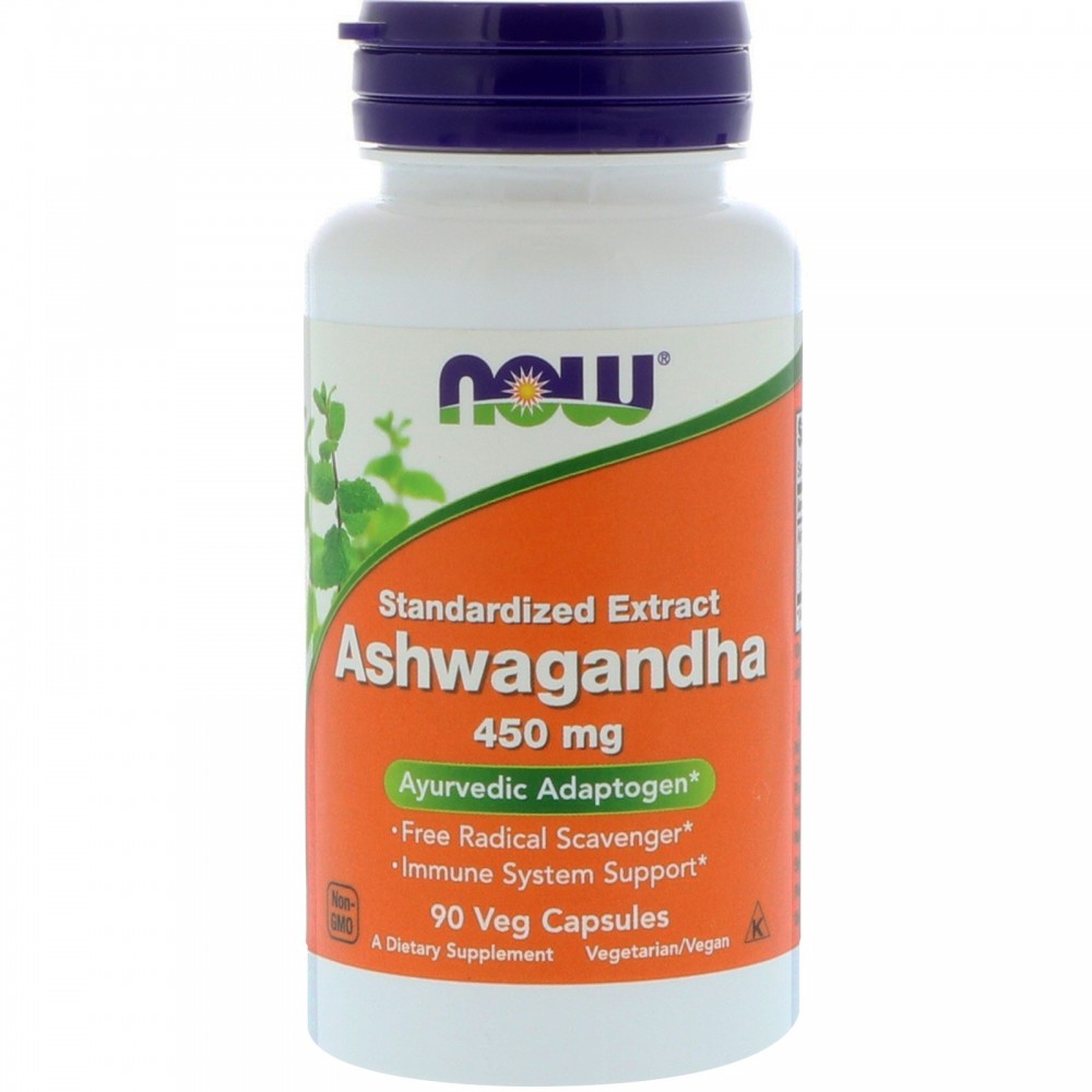 Ashwagandha 450 mg, 90 cápsulas vegetarianas de Now Foods now suplementos NWY-16800 Estados emocionales, ansiedad, estrés, de...