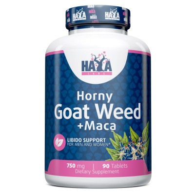 Horny Goat Weed Extract 750 mg + MACA - 90 Tabs. de Haya labs Haya Labs LLC 17079 Libido hombre y mujer salud.bio