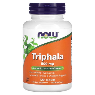 Triphala, 500 mg, 120 comprimidos de NOW Foods now suplementos NOW-04764 Control de Peso salud.bio