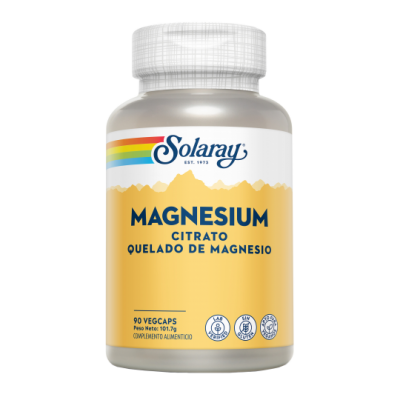 Magnesium Citrate 90 VegCaps. Sin gluten Apto para veganos de Solaray SOLARAY 4630 Articulaciones, Huesos, Tendones y Musculo...