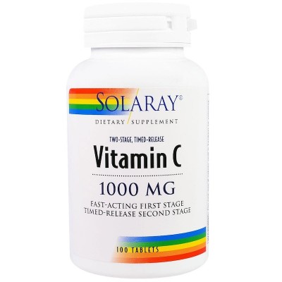 Vitamina C, 1000 mg, 100 Comprimidos de Solaray SOLARAY 4453 Vitamina C salud.bio