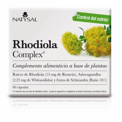 Rhodiola Complex® (Rhodiola rosea, Ashwaganda, Schizandra) 60 Cápsulas de Natysal Natysal  Estados emocionales, ansiedad, est...