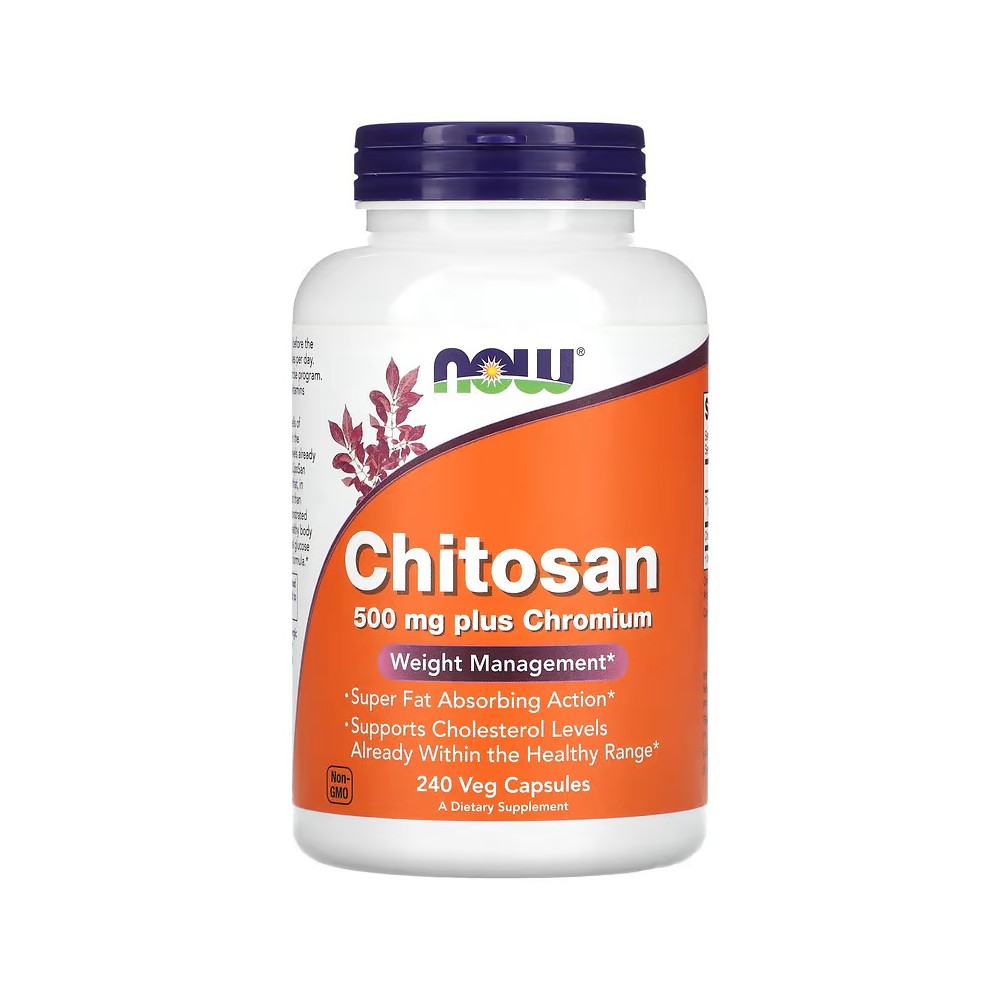 Chitosan (Quitosano) 500 mg, 240 cápsulas vegetales de NOW Foods now suplementos NOW-02026 Quemagrasas y similares salud.bio