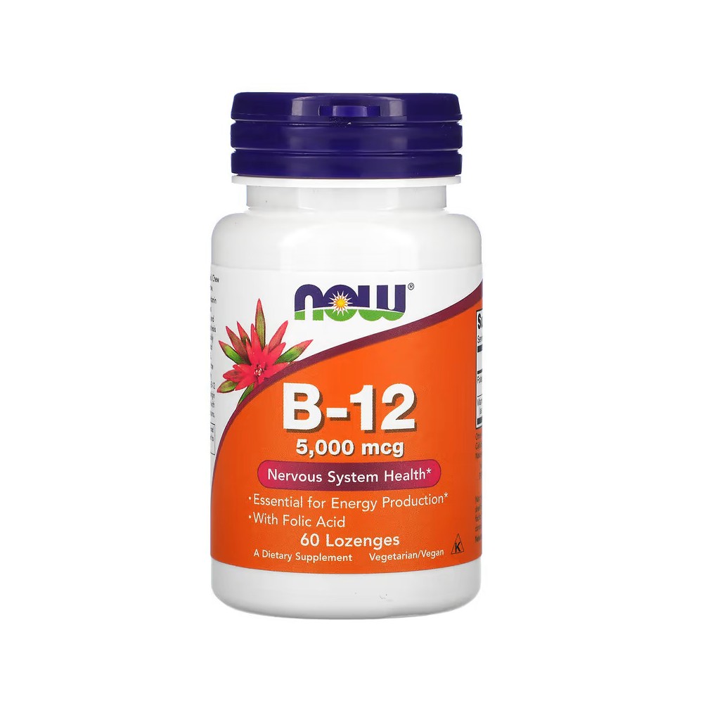 B12, 5000 mcg, 60 pastillas de NOW Foods now suplementos NOW-00462 Vitamina B salud.bio