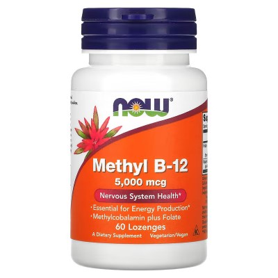 B12 de metilo, 5000 mcg, 60 pastillas de NOW Foods now suplementos NOW-00496 Vitamina B salud.bio