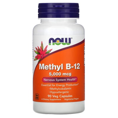 B12 de metilo, 5000 mcg, 90 pastillas de NOW Foods now suplementos NOW-00505 Vitamina B salud.bio