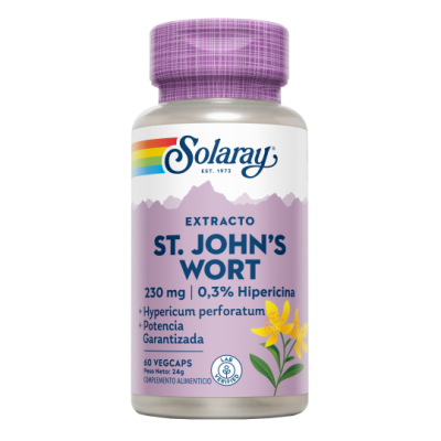 John´s Wort (Hipérico) 60 cápsulas vegetales de Solaray SOLARAY SM-3775 Estados emocionales, ansiedad, estrés, depresión, rel...