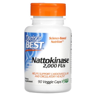Natoquinasa (Natto-K), 2000 UFs, 90 cápsulas vegetales de Doctor's Best DOCTOR'S BEST DRB-00125 Sistema circulatorio salud.bio