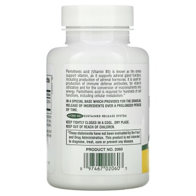Ácido Pantoténico (Vitamina B5) 1.000mg 60 Comprimidos de NaturesPlus NaturesPlus NAP-02060 Vitamina B salud.bio