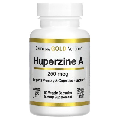 Huperzina A, 250 mcg, 90 cápsulas vegetales de California Gold Nutrition California Gold Nutrition CGN-02168 Memoria salud.bio