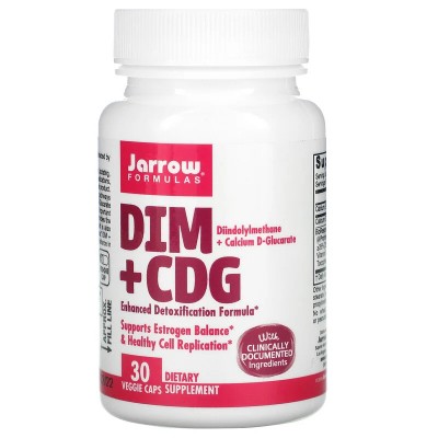 DIM Di-indolyl Methane (estrogen control) + más CDG, desintoxicación mejorada, 30 cápsulas vegetales de Jarrow Formulas Jarro...