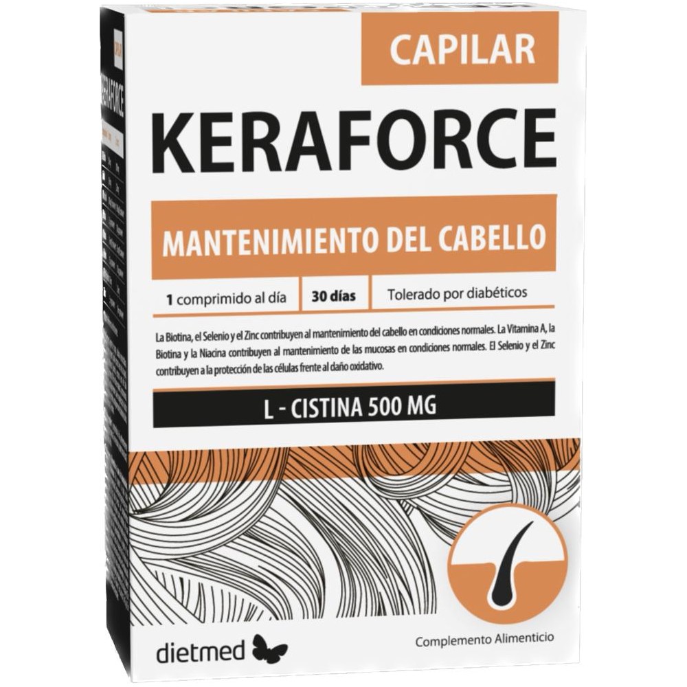 Keraforce Capilar (Mantenimiento del cabello) 30 Comprimidos de Dietmed Dietmed DMC217 Piel, Cabello y Uñas, Complementos y V...
