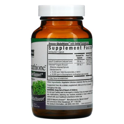 Brocco-Glutathione, Protección antioxidante, 500 mg, 60 cápsulas vegetales de Nature's Answer Nature's Answer NTA-16030 Antio...