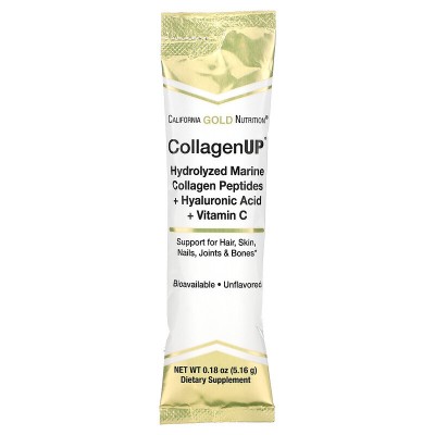 CollagenUP, Péptidos de colágeno marino hidrolizado con Hialurónico y vitamina C, 30 sobres, 5,16 g de California Gold Nutrit...