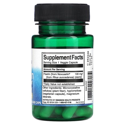 Fisetina novusetina, 100 mg, 30 cápsulas vegetales de Swanson Swanson SWV-02707 Antioxidantes salud.bio