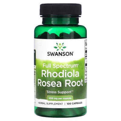 Raíz de Rhodiola rosea de espectro completo, 400 mg, 100 cápsulas de Swanson Swanson SWV-11004 Estados emocionales, ansiedad,...