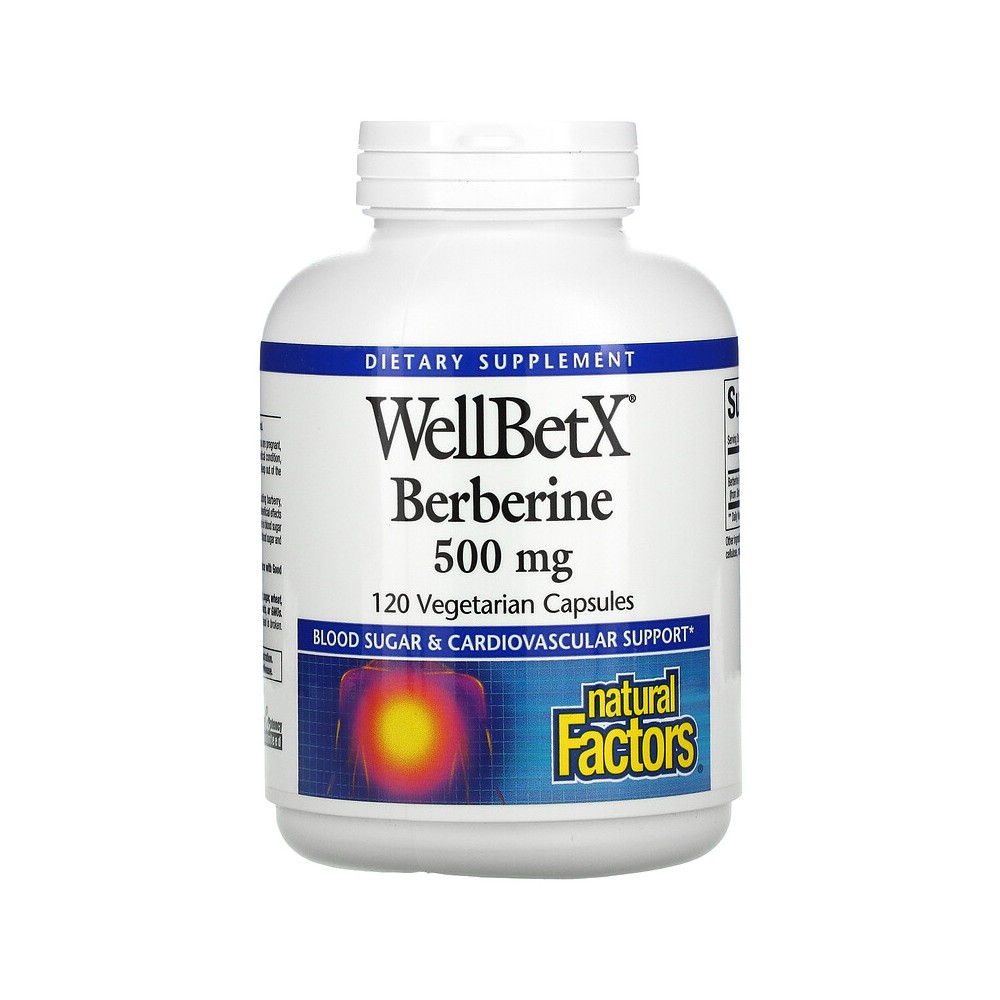 WellBetX Berberine, 500 mg, 120 Cápsulas vegetales de Natural Factors Natural Factors NFS-03543 Ayuda Glucemia y Diabetes sal...