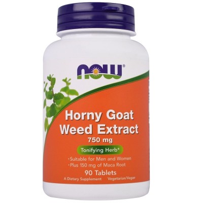 Extracto de hierba de Horny Goat, 750 mg, 90 tabletas de now now suplementos NOW-04758 Libido hombre y mujer salud.bio