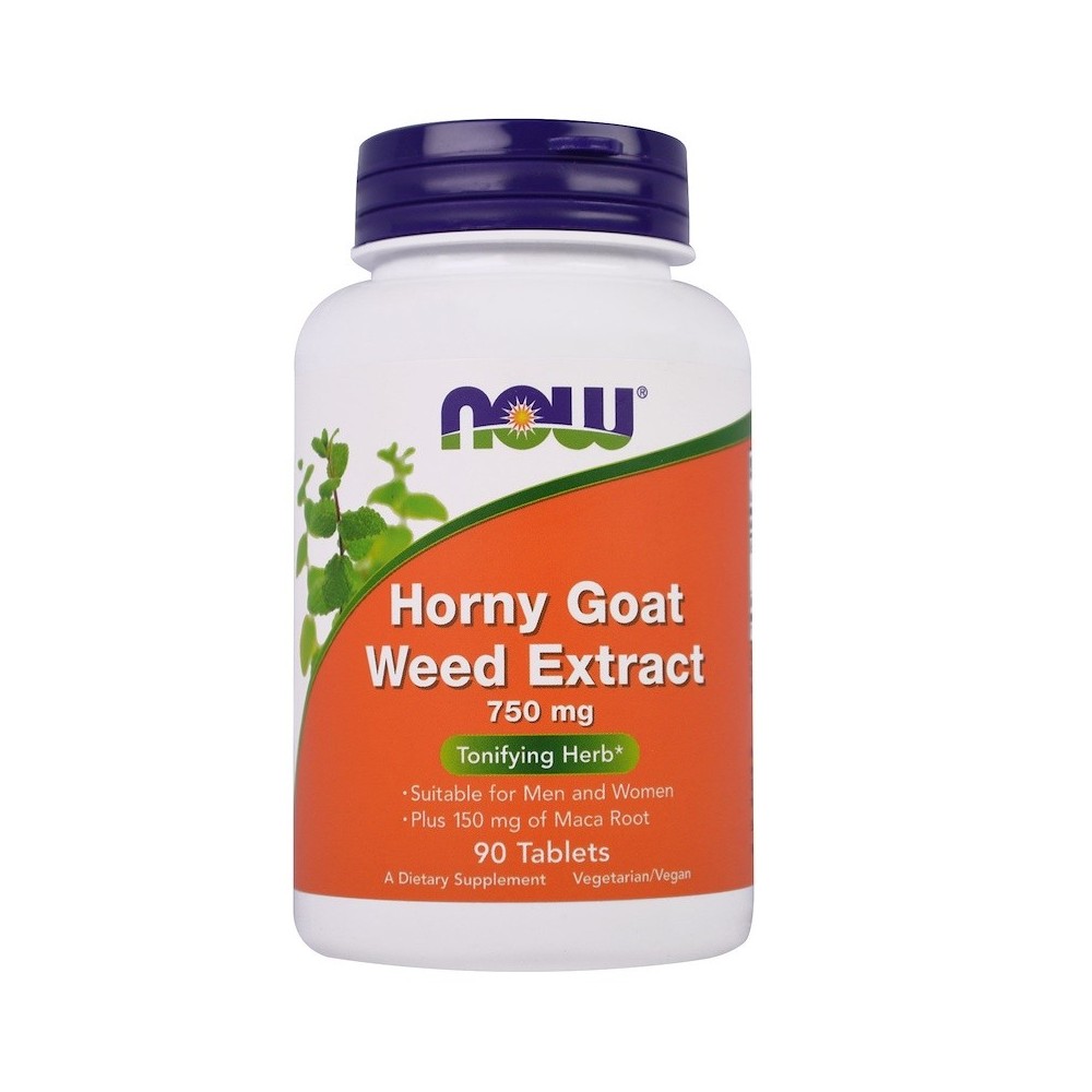 Extracto de hierba de Horny Goat, 750 mg, 90 tabletas de now now suplementos NOW-04758 Libido hombre y mujer salud.bio