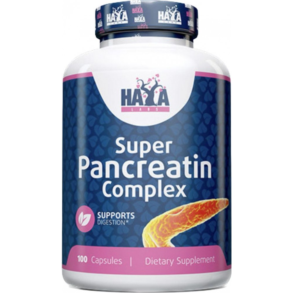Super Pancreatin Enzimas (Enzymes) 100 Cápsulas de Haya labs Haya Labs LLC HAY-0073 Ayudas aparato Digestivo salud.bio