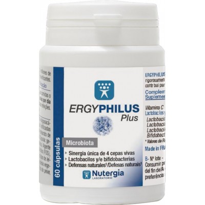 ERGYPHILUS PLUS Probióticos Inmunidad natural 60 Cápsulas de Nutergia Nutergia ERGYPHILUS PLUS 60 Ayudas aparato Digestivo sa...