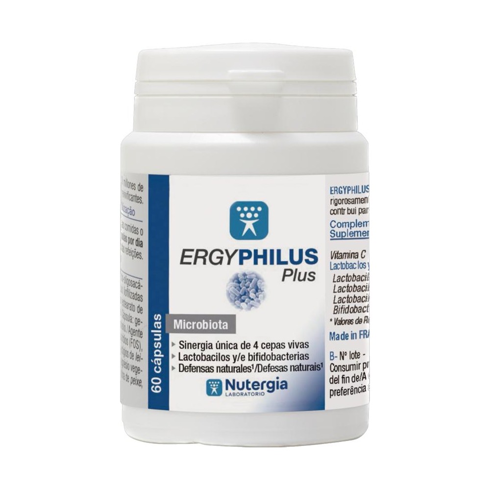 ERGYPHILUS PLUS Probióticos Inmunidad natural 60 Cápsulas de Nutergia Nutergia ERGYPHILUS PLUS 60 Ayudas aparato Digestivo sa...