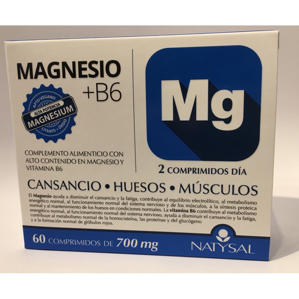 Magnesio + B6 de Natysal 60 Comprimidos Natysal  Suplementos Minerales  salud.bio