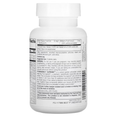 Pycnogenol Supremo, 30 tabletas de Source Naturals Source Naturals® SNS-02219 Antioxidantes salud.bio