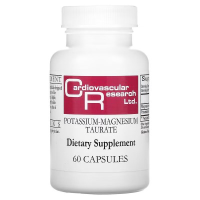 Taurato de potasio y magnesio, 60 cápsulas de Cardiovascular Research Ltd. Cardiovascular Research Ltd. CVR-13082 Minerales s...