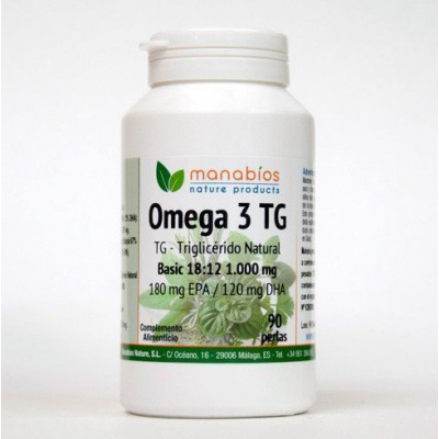 Omega 3 TG Basic 18:12 1000mg Manabíos Manabios MAN-111617 Ayudas niveles Colesterol y Trigliceridos salud.bio