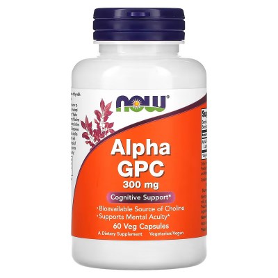 Alfa-GPC, 300 mg, 60 cápsulas vegetales de NOW Foods now suplementos NOW-03085 Ayuda Funcion Celebral salud.bio