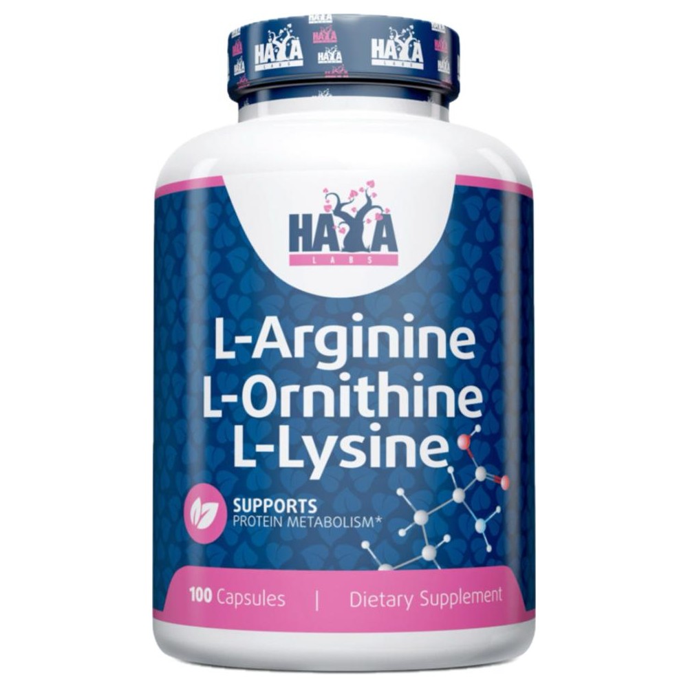 L-Arginina L-ornitina L-lisina 100 Caps. de Haya labs Haya Labs LLC 15680 Aminoácidos salud.bio