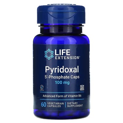 Piridoxal-5'-fosfato 100 mg 60 cápsulas vegetales de Life Extension LifeExtension LEX-12176 Estados emocionales, ansiedad, es...