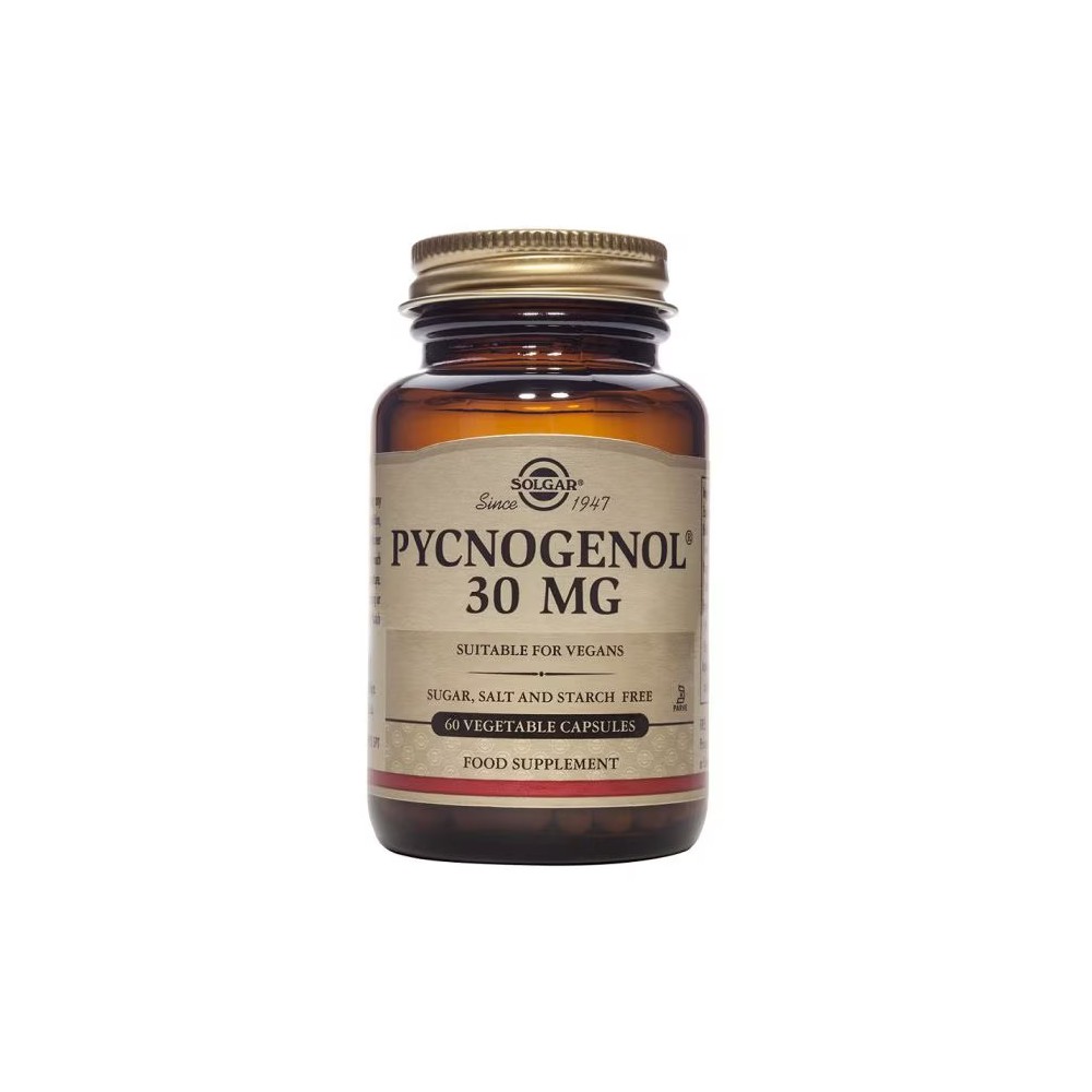 Pycnogenol®, 30 mg, 60 cápsulas vegetales de Solgar SOLGAR SOL-02304 Antioxidantes salud.bio