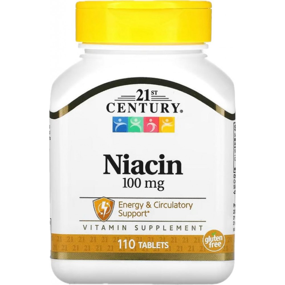Niacina (B3) 100 mg, 110 comprimidos de 21st Century 21ST Century HealthCare CEN-21364 Vitamina B salud.bio