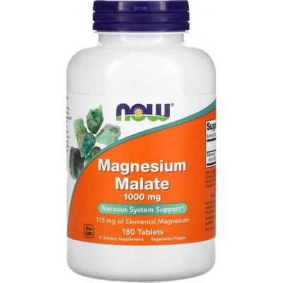 Malato de magnesio, 1000mg 180 comprimidos de NOW Foods now suplementos NOW-01300 Suplementos Minerales  salud.bio